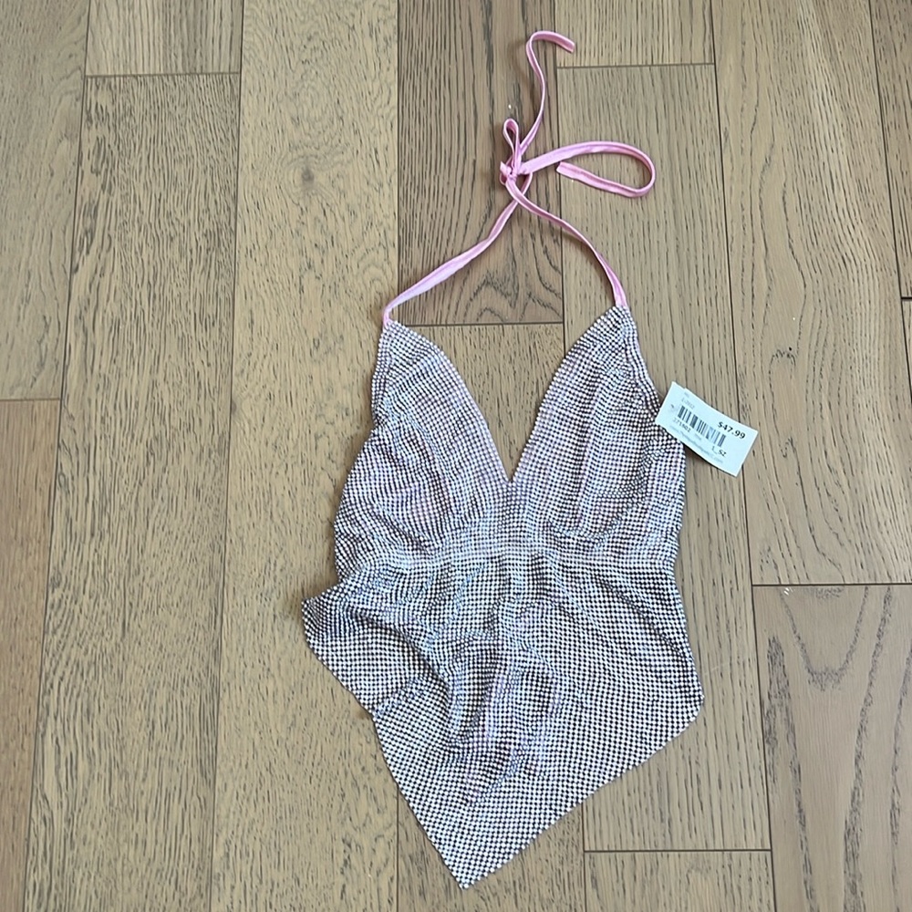 Pink rhinestone top